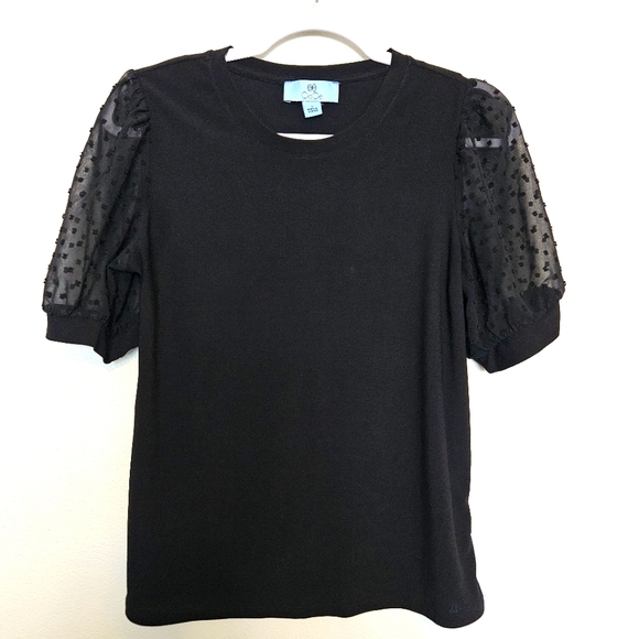 CeCe Black Top Puff Sleeves - Picture 2 of 9